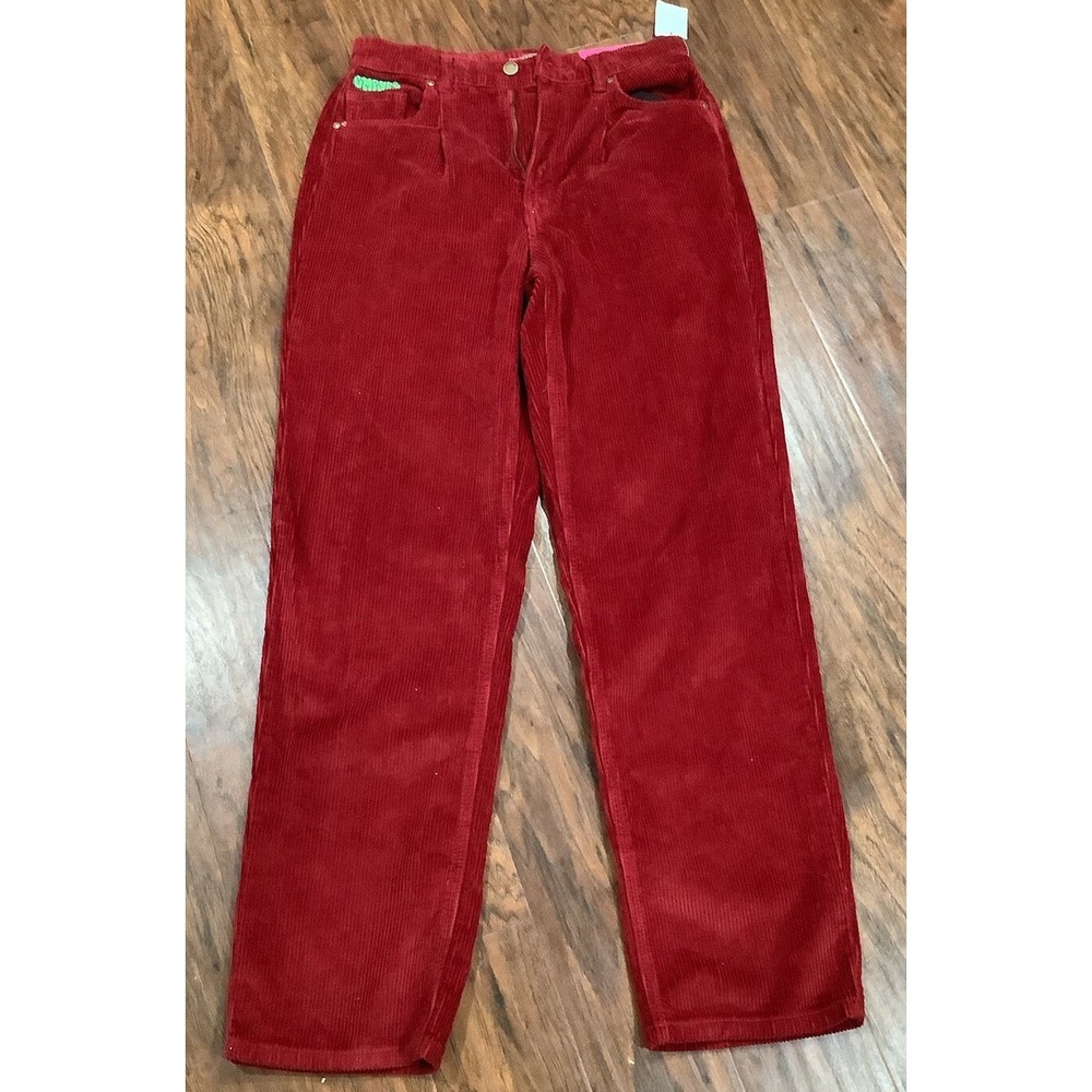 Empyre Pants Women Size M Red Tori 90s Corduroy Skate Jeans Retro Y2K Baggy